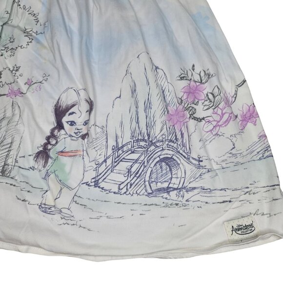 Disney Store Girls' Dress animalted Mulan Print dress Buttons sz 5/6 some stains - Picture 8 of 12